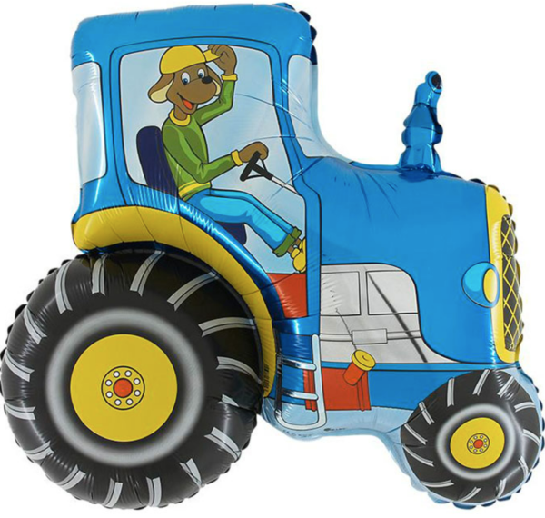 XL Folienballon Figur - blauer Traktor - ø 73cm